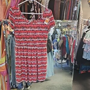 west loop Red and Blue Floral Sundress